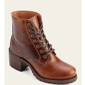 FRYE Sabrina Lace Up 9 Cognac